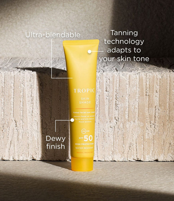 Skin Shade Tinted Facial Sun Cream 40ml Tropic Skincare
