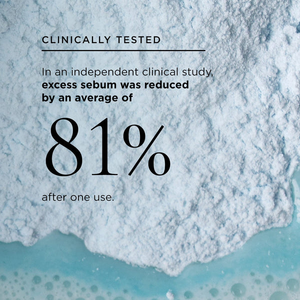 Clarifying Cleanser texture image with stat: that in an independent clinical study, excess sebum was reduced by an average of 81% after one use.