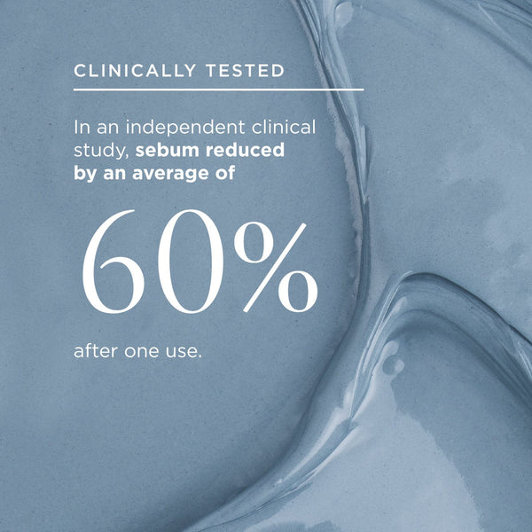 New Horizons blue texture with clinically tested; In an independent clinical study, sebum reduced by an average of 60% after one use.