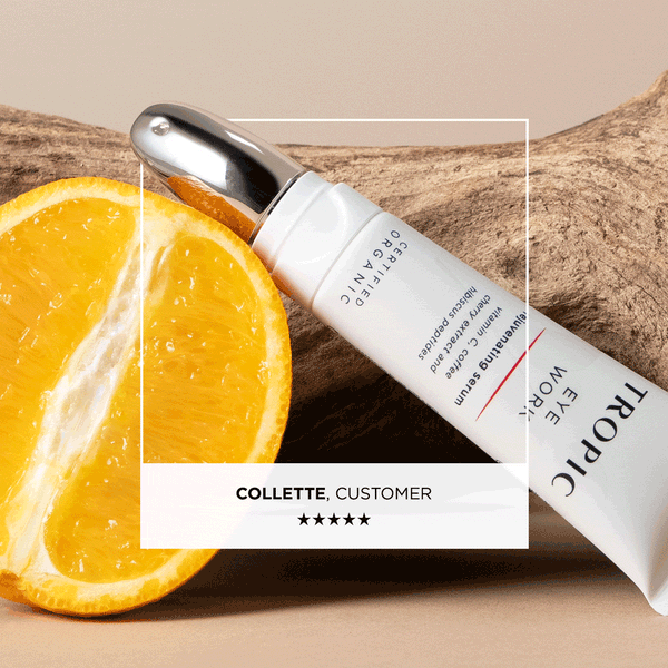 A looping GIF showcasing a skincare product tube labelled 