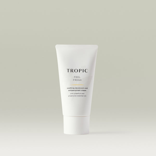 Tropic Feel Fresh Soothing Deodorant and Antiperspirant Cream in a sleek white tube.